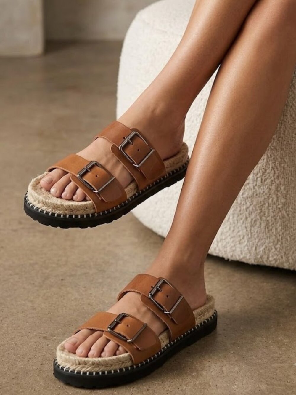Castaner Ter Brown Leather Platform Slide Sandal Size 38, NIB
